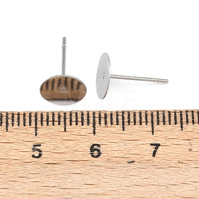 Tarnish Resistant 304 Stainless Steel Flat Round Blank Peg Stud Earring Findings STAS-S028-37-1