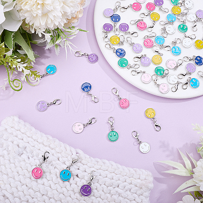 54Pcs Alloy Enamel Pendant Decorations HJEW-HY0001-25-1