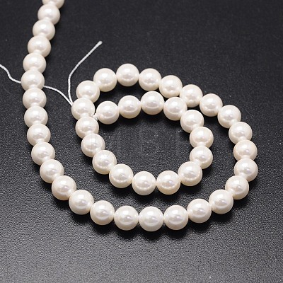 Shell Pearl Beads Strands BSHE-E008-8mm-12-1