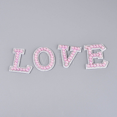 26Pcs Letter A~Z Glass Rhinestone with Plastic Cloth Patches PATC-T002-01-1