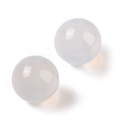 Natural White Agate No Hole Sphere Beads G-K353-04A-18-1