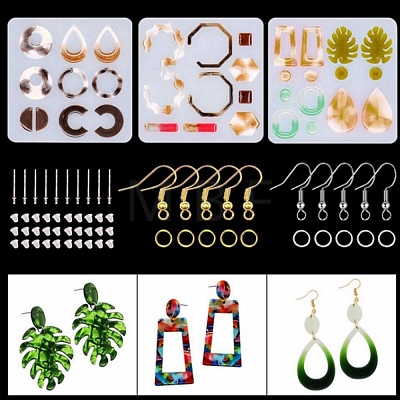 Food Grade Earring DIY Silicone Pendant Molds Kits PW-WG51666-03-1