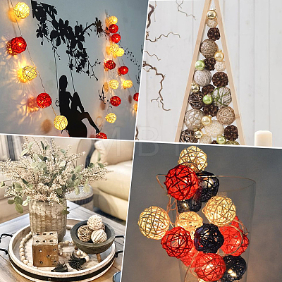 15Pcs 3 Colors Wicker Rattan Balls AJEW-SC0004-25A-1