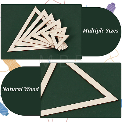 2 Sets Triangle Wood Hoop Rings Macrame for DIY Craft Making DIY-BC0009-97-1