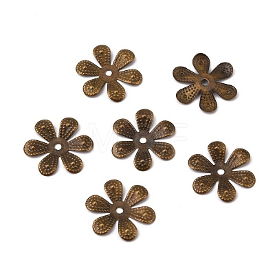 6-Petal Iron Bead Caps IFIN-WH0070-06AB-1