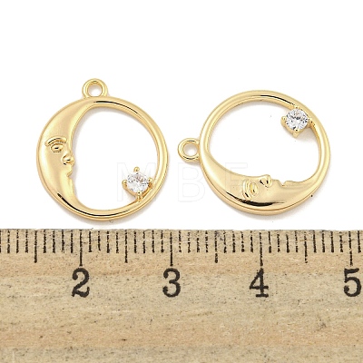 Brass Micro Pave Clear Cubic Zirconia Pendants KK-S386-35G-1