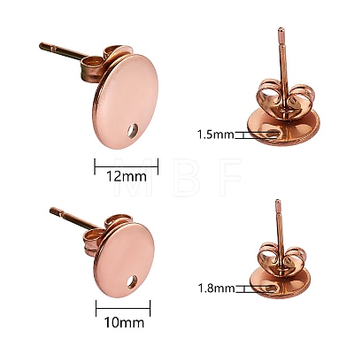 32Pcs 8 Styles Vacuum Plating 304 Stainless Steel Stud Earring Findings STAS-SZ0001-40-1