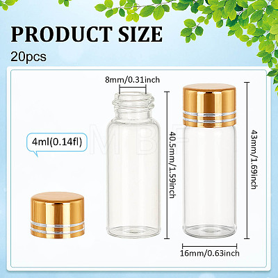   20Pcs Glass Empty Refillable Bottle AJEW-PH0011-43-1