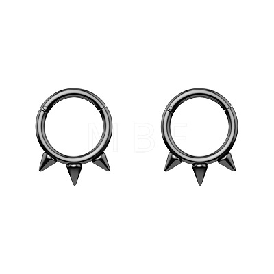 316L Surgical Stainless Steel 3 Spike Cartilage Earrings WG02E4B-02-1