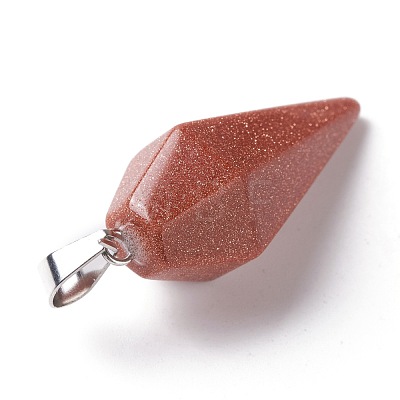 Faceted Cone Synthetic Goldstone Pendants G-I299-A02-1