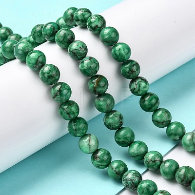 Natural Marble Beads Strands G-K211-8mm-H-1