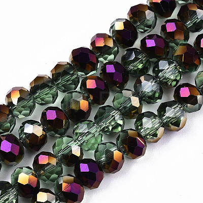 Electroplate Transparent Glass Beads Strands LS-EGLA-A034-T6mm-F25-1