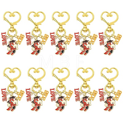 5Pcs Alloy Enamel Pendant Decorations HJEW-YW00452-1