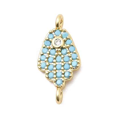 Religion Brass Micro Pave Cubic Zirconia Connector Charms KK-H529-01B-G-1