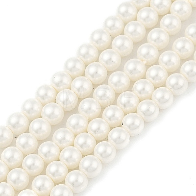 Round Shell Pearl Beads Strands BSHE-XCP0001-40A-1