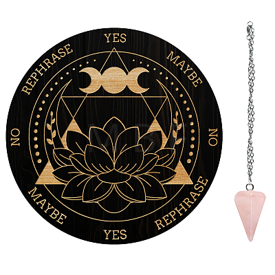 AHADEMAKER 1Pc Cone/Spike/Pendulum Natural Rose Quartz Stone Pendants DIY-GA0004-30E-1