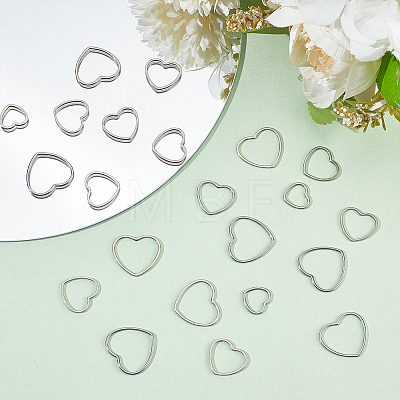 DELORIGIN DIY 304 Stainless Steel Heart Dangle Earrings Making Kit DIY-DR0001-41-1