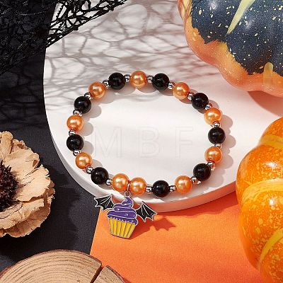 Alloy Enamel Charm Bracelets BJEW-JB10851-02-1