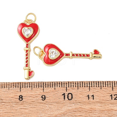 Brass Micro Pave Cubic Zirconia Pendants KK-C143-29G-1