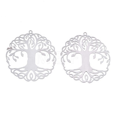 Tarnish Resistant 201 Stainless Steel Filigree Pendants STAS-S118-030P-1