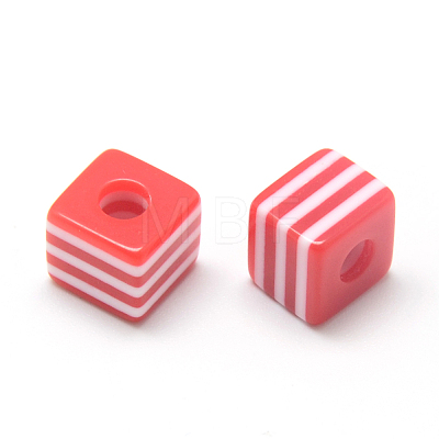 Opaque Stripe Resin Beads X-RESI-S342-10x10-M-1
