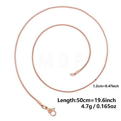 1.2MM Unisex 304 Stainless Steel Snake Chains Necklaces YO4082-8-1