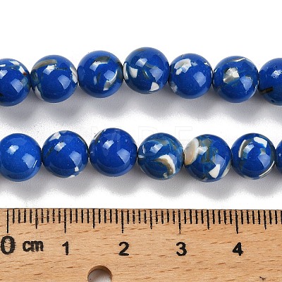 Assembled Synthetic Stone and Trochus Shell Beads Strands G-B128-08C-05-1