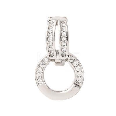 Brass Micro Pave Cubic Zirconia Clear Cubic Zirconia Twister Clasps KK-B196-01G-1