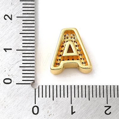 Brass Micro Pave Clear Cubic Zirconia Charms ZIRC-C009-01G-A-1