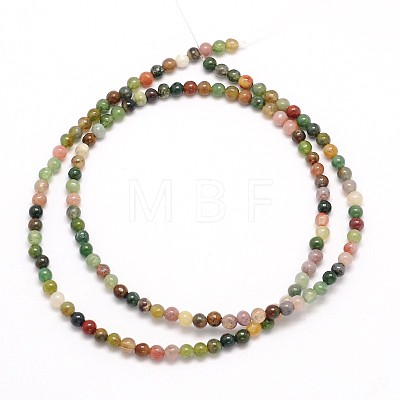 Natural Indian Agate Round Beads Strands G-N0166-23-3mm-1