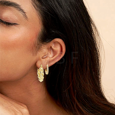 6 Pairs Brass Hoop Earring & Stud Earring Sets EJEW-UN0005-41-1