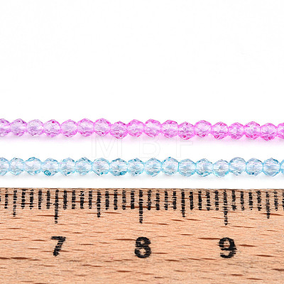 Transparent Gradient Color Glass Beads Strands GLAA-H021-01A-21-1