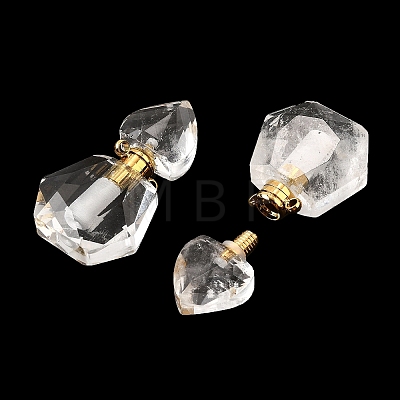 Natural Quartz Crystal Perfume Bottle Pendants G-L623-12G-07-1