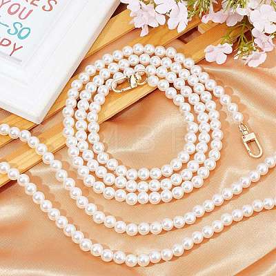 Acrylic Imitation Pearl Bag Strap FIND-WH0046-05G-1
