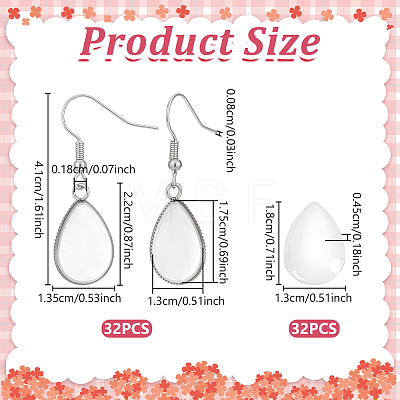 DIY 304 Stainless Steel Teardrop Dangle Earring Making Kits EJEW-UN0003-33-1