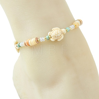 Adjustable Mixed Gemstone Beaded Braided Nylon Thread Anklets for Women Men AJEW-AN00844-01-1