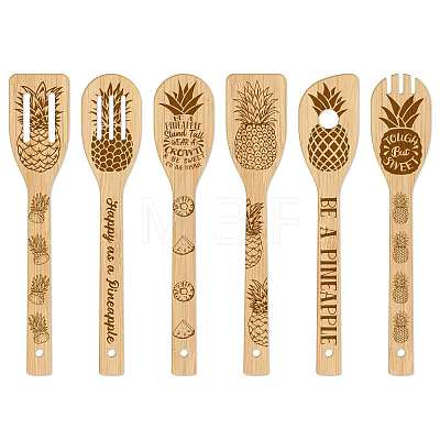 6Pcs Bamboo Spoons & Knifes & Forks AJEW-WH0411-002-1