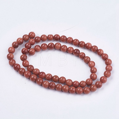 Synthetic Goldstone Bead Strands G-R193-04-6mm-1
