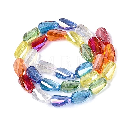 Electroplate Transparent Glass Beads Strands EGLA-N022-10B-C01-1