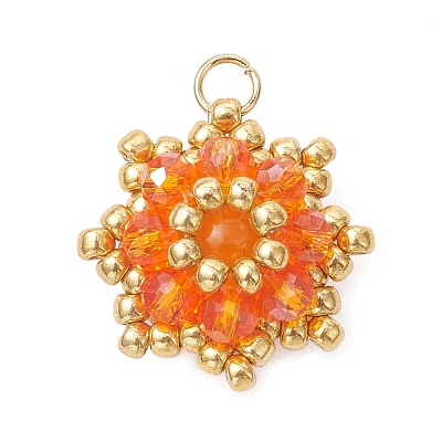 Dyed Natural Malaysia Jade & Electroplate Glass Cluster Beaded Pendants PALLOY-MZ01311-01-1