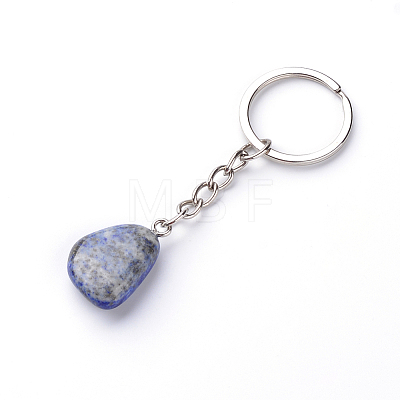 Natural Lapis Lazuli Keychain LS-G-Q484-D06-1