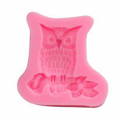 Cute Owl Design DIY Food Grade Silicone Molds AJEW-L054-24-1