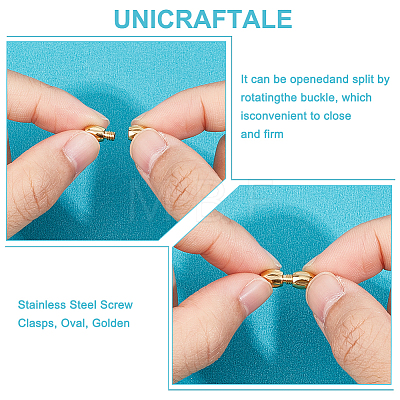 Unicraftale 6Pcs 304 Stainless Steel Screw Clasps STAS-UN0050-12-1