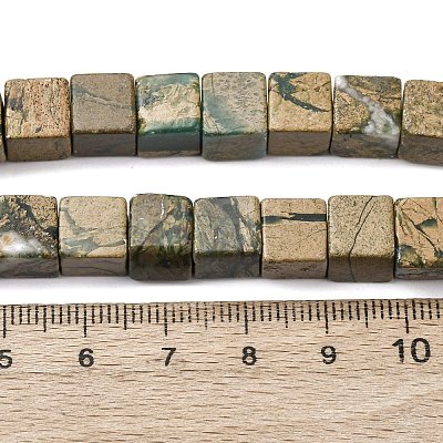 Natural Verdite Stone Beads Strands G-B155-C11-8x8mm-1