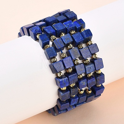 Natural Lapis Lazuli Beads Stretch Bracelets BJEW-F523-02B-1