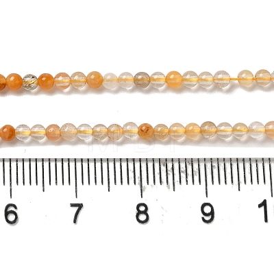 Natural Yellow Hematoid Quartz/Golden Healer Quartz Beads Strands G-B090-A09-02-1