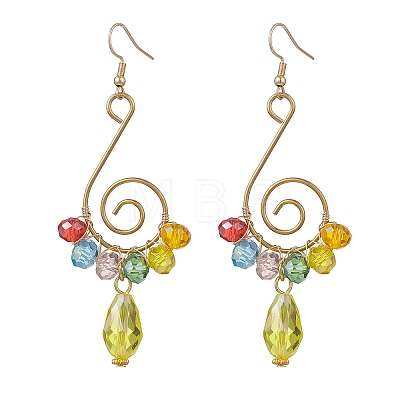 Vortex Spiral Glass Dangle Earrings EJEW-JE06861-1