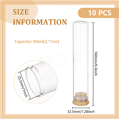 BENECREAT 10Pcs Glass Bead Storage Tubes AJEW-BC0006-90B-1