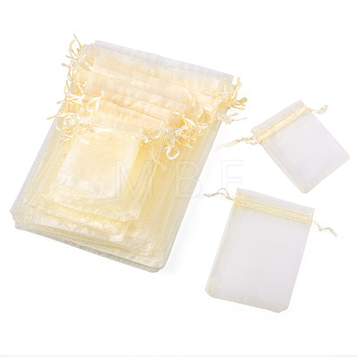 60Pcs 6 Styles Rectangle Organza Bags Jewellery Storage Pouches Wedding Favour Party Mesh Drawstring Gift Bags OP-TA0001-09-1