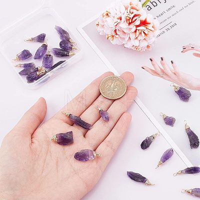 30Pcs Raw Rough Natural Amethyst Pendants FIND-FH0004-86-1